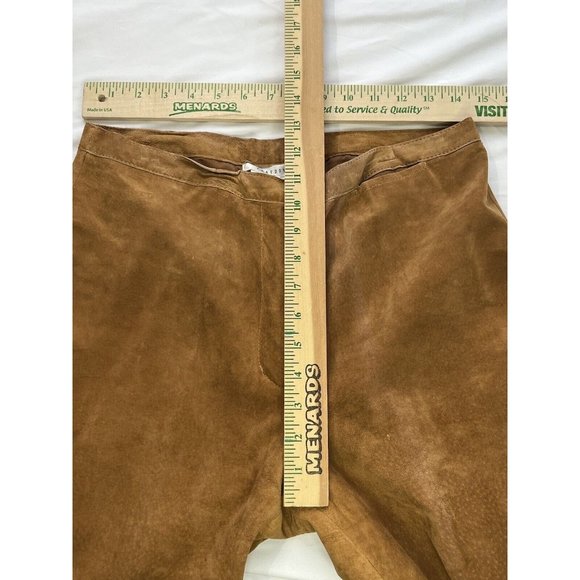 Vintage CO & EDDY Sz 8 Genuine Suede Leather Pants Straight Leg BROWN 90’s Y2K - Picture 5 of 11